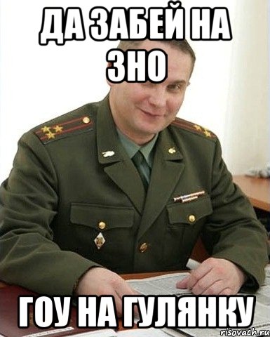 да забей на зно гоу на гулянку, Мем Военком (полковник)