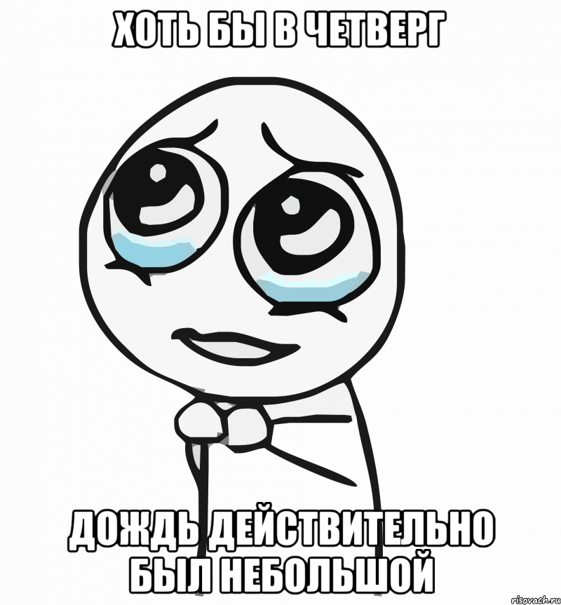 хоть бы в четверг дождь действительно был небольшой, Мем  ну пожалуйста (please)