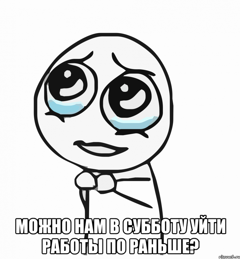  можно нам в субботу уйти работы по раньше?, Мем  ну пожалуйста (please)