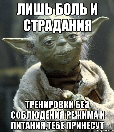 лишь боль и страдания тренировки без соблюдения режима и питания,тебе принесут, Мем Й