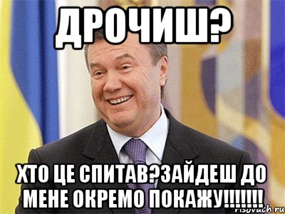 дрочиш? хто це спитав?зайдеш до мене окремо покажу!!!, Мем Янукович