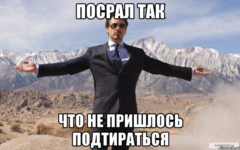 посрал так что не пришлось подтираться, Мем железный человек