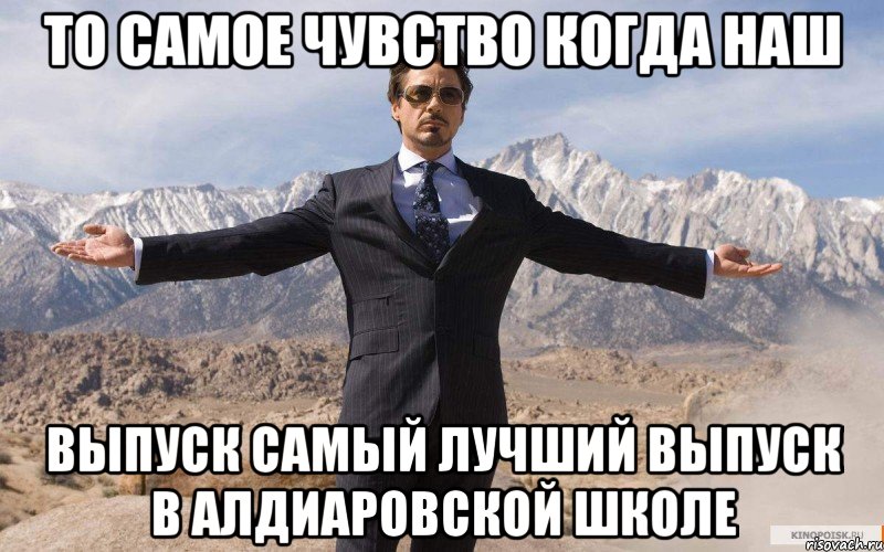 то самое чувство когда наш выпуск самый лучший выпуск в алдиаровской школе, Мем железный человек