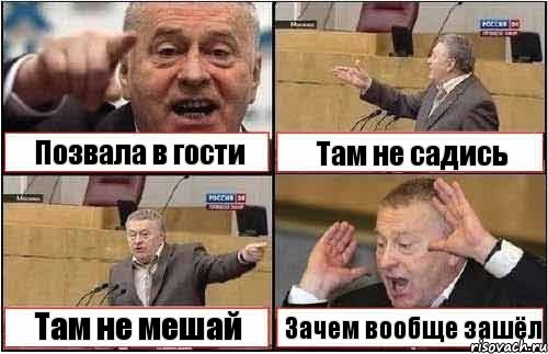 Позвала в гости Там не садись Там не мешай Зачем вообще зашёл, Комикс жиреновский