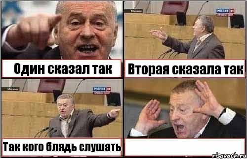 Один сказал так Вторая сказала так Так кого блядь слушать , Комикс жиреновский