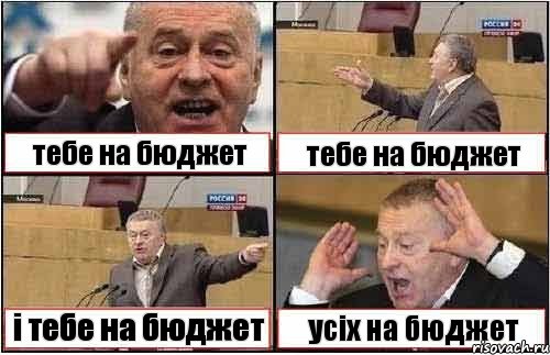 тебе на бюджет тебе на бюджет і тебе на бюджет усіх на бюджет