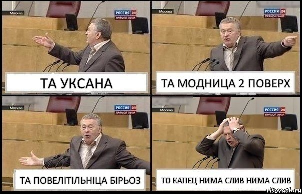 ТА УКСАНА ТА МОДНИЦА 2 ПОВЕРХ ТА ПОВЕЛІТІЛЬНІЦА БІРЬОЗ ТО КАПЕЦ НИМА СЛИВ НИМА СЛИВ, Комикс Жирик в шоке хватается за голову