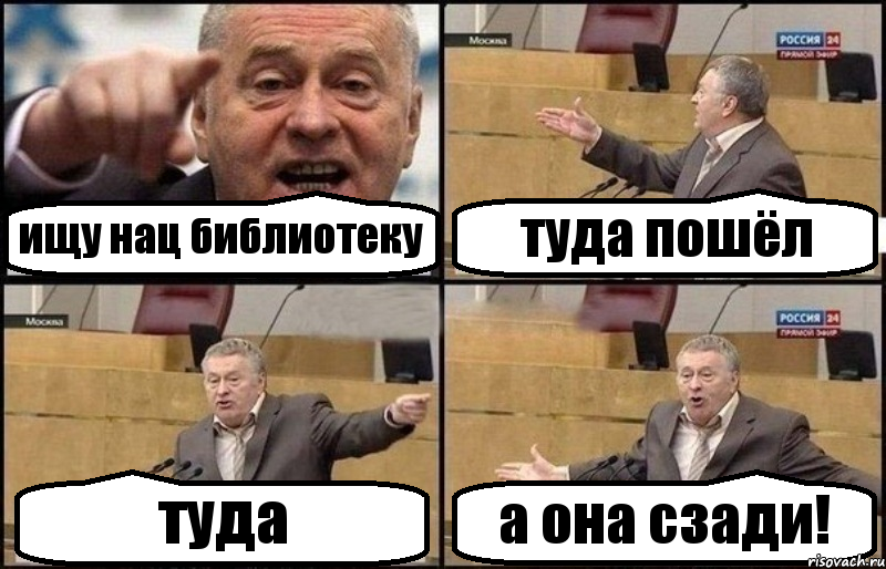 ищу нац библиотеку туда пошёл туда а она сзади!, Комикс Жириновский