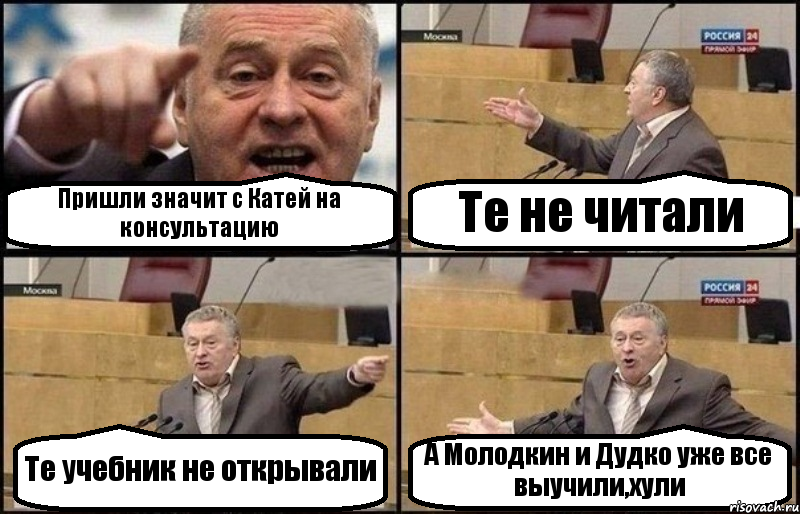 Пришли значит с Катей на консультацию Те не читали Те учебник не открывали А Молодкин и Дудко уже все выучили,хули, Комикс Жириновский