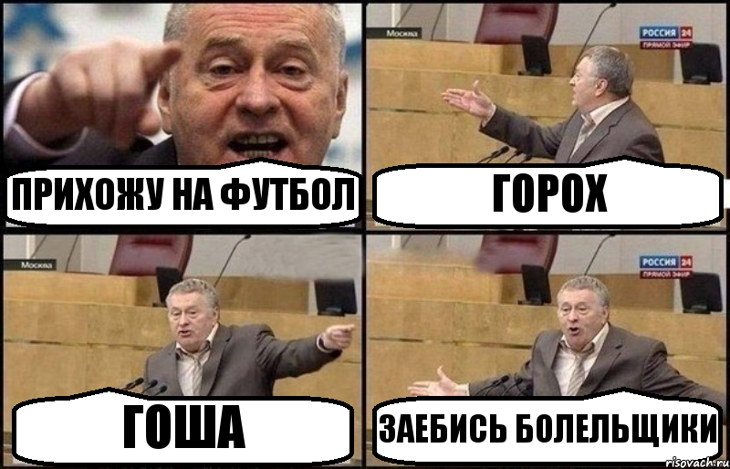 ПРИХОЖУ НА ФУТБОЛ ГОРОХ ГОША ЗАЕБИСЬ БОЛЕЛЬЩИКИ, Комикс Жириновский