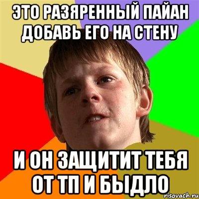 это разяренный пайан добавь его на стену и он защитит тебя от тп и быдло