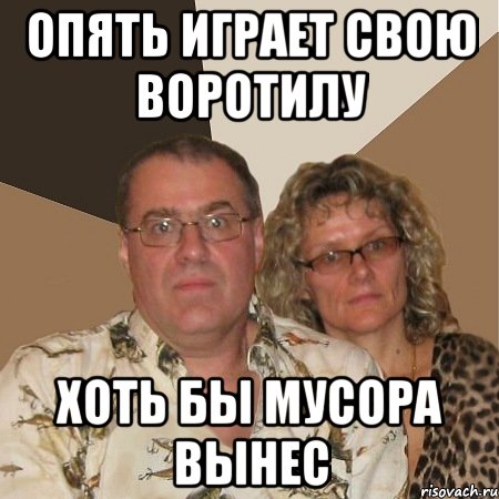 опять играет свою воротилу хоть бы мусора вынес