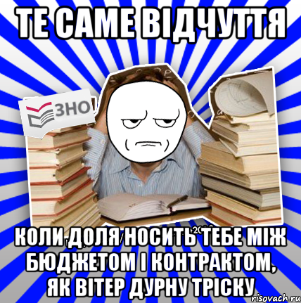 те саме відчуття коли доля носить тебе між бюджетом і контрактом, як вітер дурну тріску, Мем Знущатесь