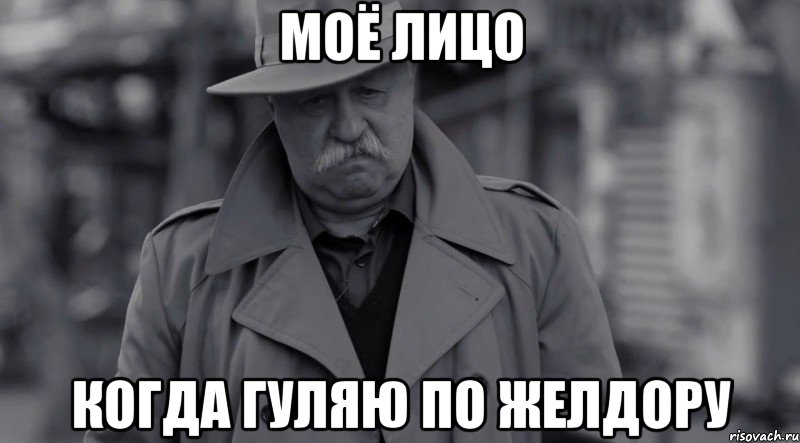 моё лицо когда гуляю по желдору, Мем 1