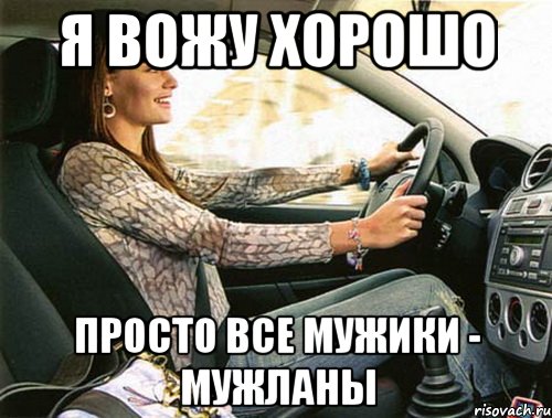 я вожу хорошо просто все мужики - мужланы, Мем 4к34е