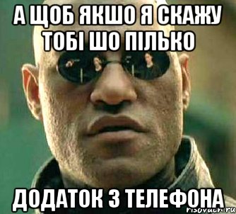 а щоб якшо я скажу тобі шо пілько додаток з телефона, Мем  а что если я скажу тебе