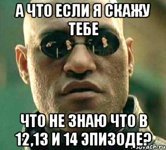 а что если я скажу тебе что не знаю что в 12,13 и 14 эпизоде?, Мем  а что если я скажу тебе