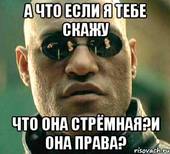 а что если я тебе скажу что она стрёмная?и она права?, Мем  а что если я скажу тебе