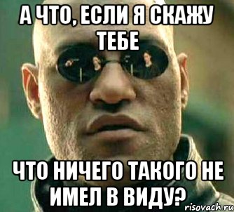 а что, если я скажу тебе что ничего такого не имел в виду?, Мем  а что если я скажу тебе