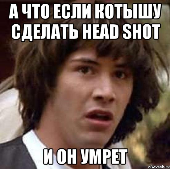 а что если котышу сделать head shot и он умрет, Мем А что если (Киану Ривз)