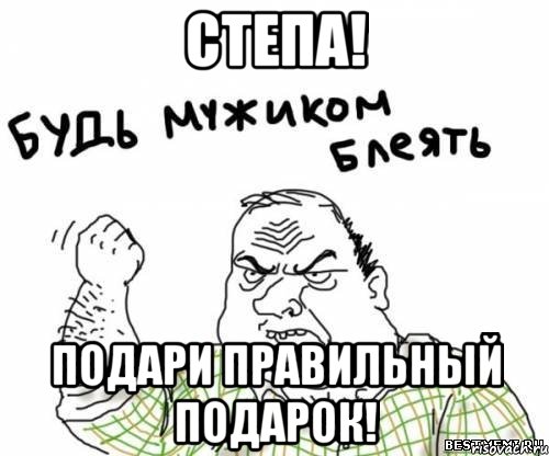 степа! подари правильный подарок!, Мем блять