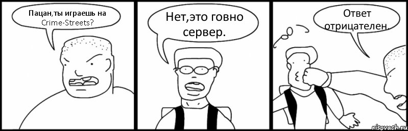 Пацан,ты играешь на Crime-Streets? Нет,это говно сервер. Ответ отрицателен.