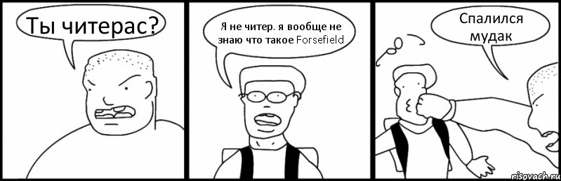 Ты читерас? Я не читер. я вообще не знаю что такое Forsefield Спалился мудак, Комикс Быдло и школьник