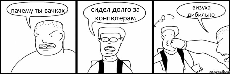 пачему ты вачках сидел долго за конпютерам визуха дибилько, Комикс Быдло и школьник