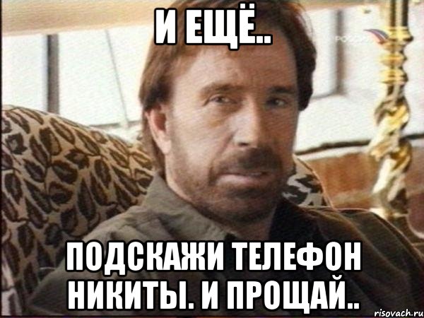 и ещё.. подскажи телефон никиты. и прощай..
