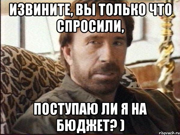 извините, вы только что спросили, поступаю ли я на бюджет? )