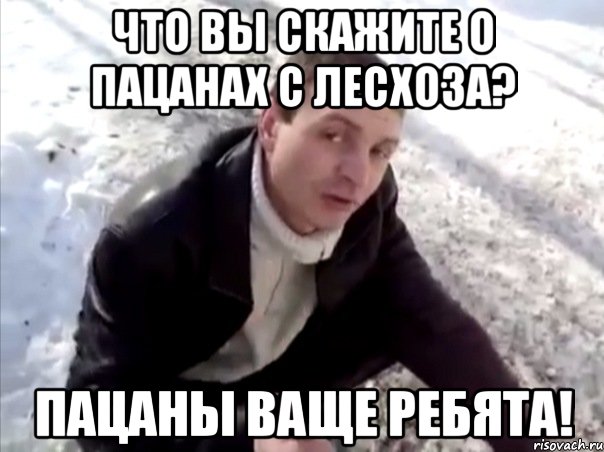 что вы скажите о пацанах с лесхоза? пацаны ваще ребята!, Мем Четко