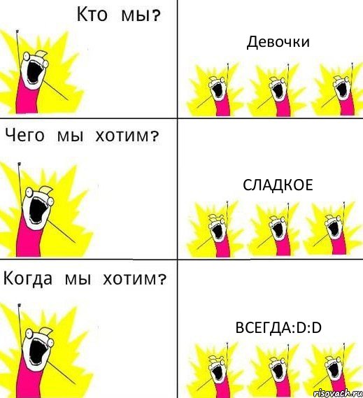 Девочки Сладкое Всегда:D:D, Комикс Что мы хотим
