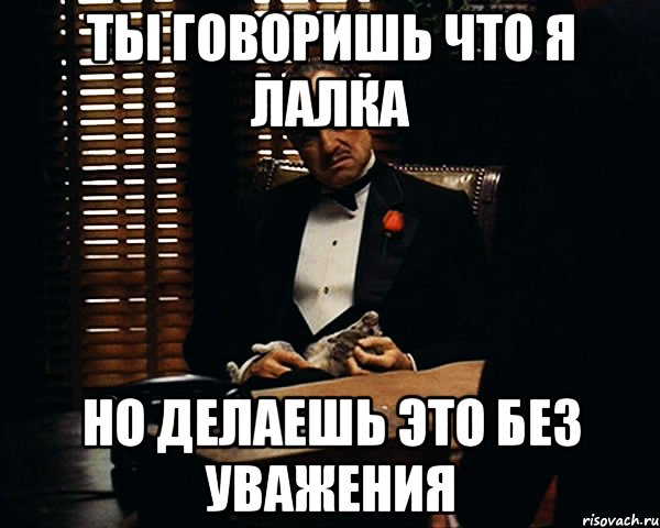 ты говоришь что я лалка но делаешь это без уважения, Мем Дон Вито Корлеоне