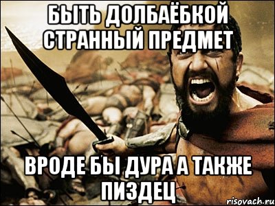 быть долбаёбкой странный предмет вроде бы дура а также пиздец, Мем Это Спарта