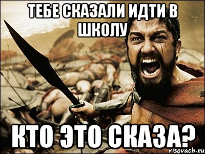 тебе сказали идти в школу кто это сказа?, Мем Это Спарта