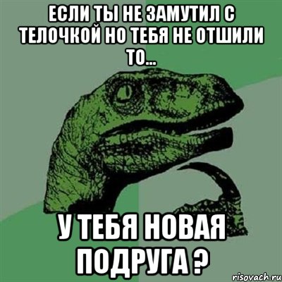 если ты не замутил с телочкой но тебя не отшили то... у тебя новая подруга ?, Мем Филосораптор