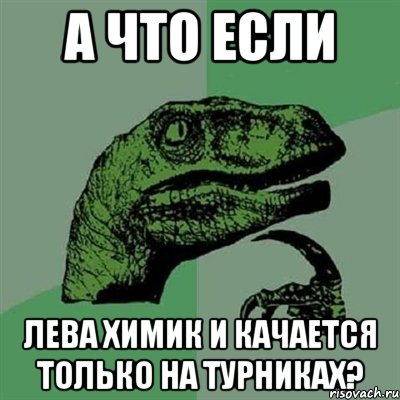 а что если лева химик и качается только на турниках?, Мем Филосораптор