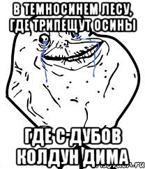 в темносинем лесу, где трипещут осины где с дубов колдун дима, Мем Forever Alone