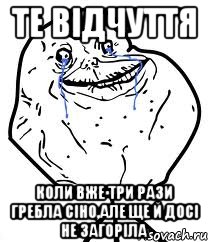 те відчуття коли вже три рази гребла сіно,але ще й досі не загоріла, Мем Forever Alone
