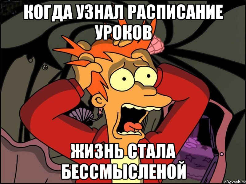 когда узнал расписание уроков жизнь стала бессмысленой, Мем Фрай в панике