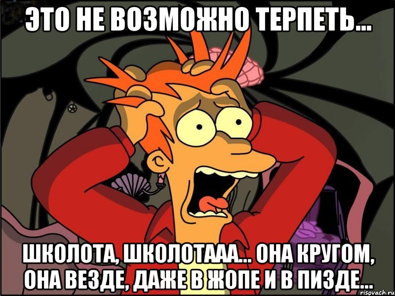 это не возможно терпеть... школота, школотааа... она кругом, она везде, даже в жопе и в пизде..., Мем Фрай в панике