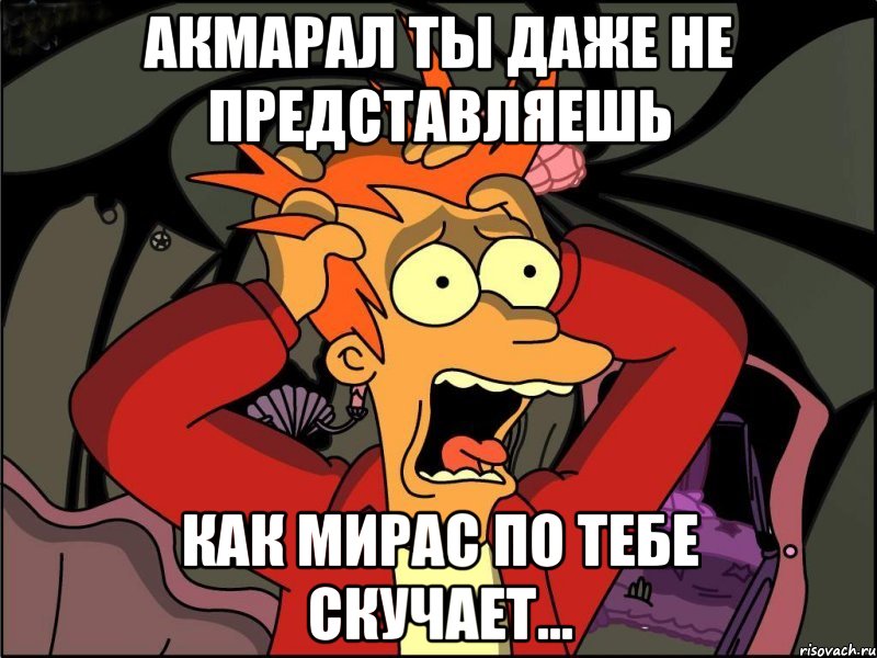 акмарал ты даже не представляешь как мирас по тебе скучает..., Мем Фрай в панике