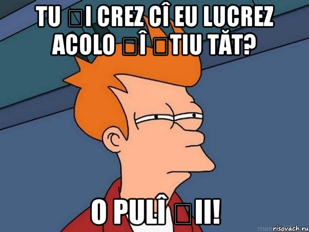 tu și crez cî eu lucrez acolo șî știu tăt? o pulî ții!, Мем  Фрай (мне кажется или)
