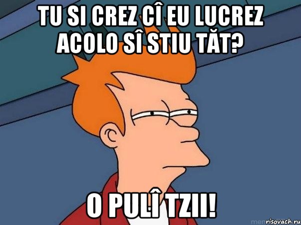 tu si crez cî eu lucrez acolo sî stiu tăt? o pulî tzii!, Мем  Фрай (мне кажется или)