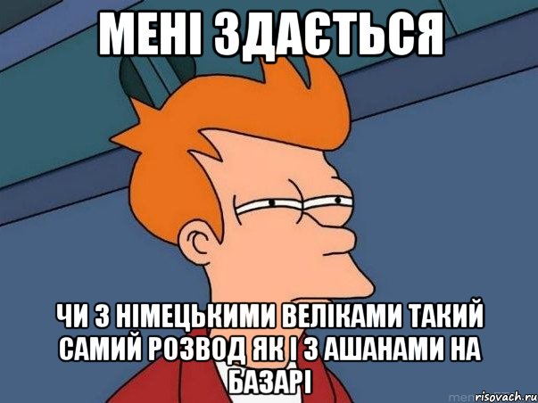 мені здається чи з німецькими веліками такий самий розвод як і з ашанами на базарі, Мем  Фрай (мне кажется или)