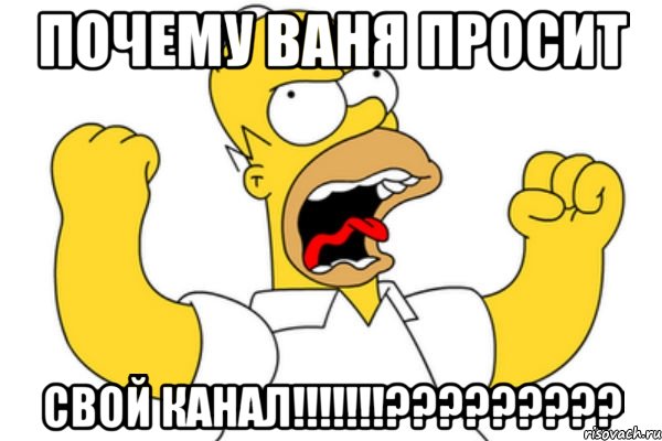 почему ваня просит свой канал!!!???, Мем Разъяренный Гомер