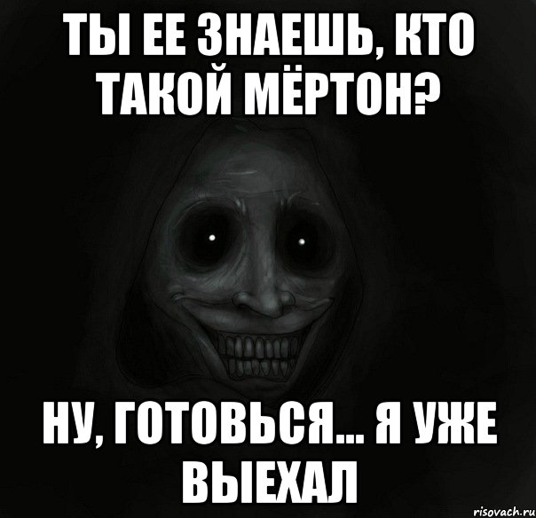 ты ее знаешь, кто такой мёртон? ну, готовься... я уже выехал, Мем Ночной гость