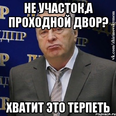 не участок,а проходной двор? хватит это терпеть, Мем Хватит это терпеть (Жириновский)