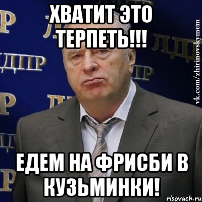 хватит это терпеть!!! едем на фрисби в кузьминки!, Мем Хватит это терпеть (Жириновский)