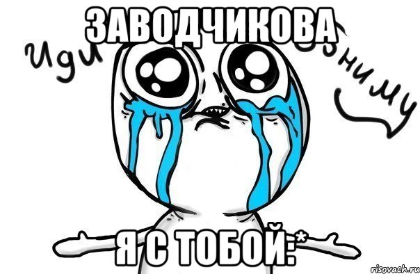 заводчикова я с тобой:*, Мем Иди обниму